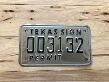 Texas Sign Permit License Plate