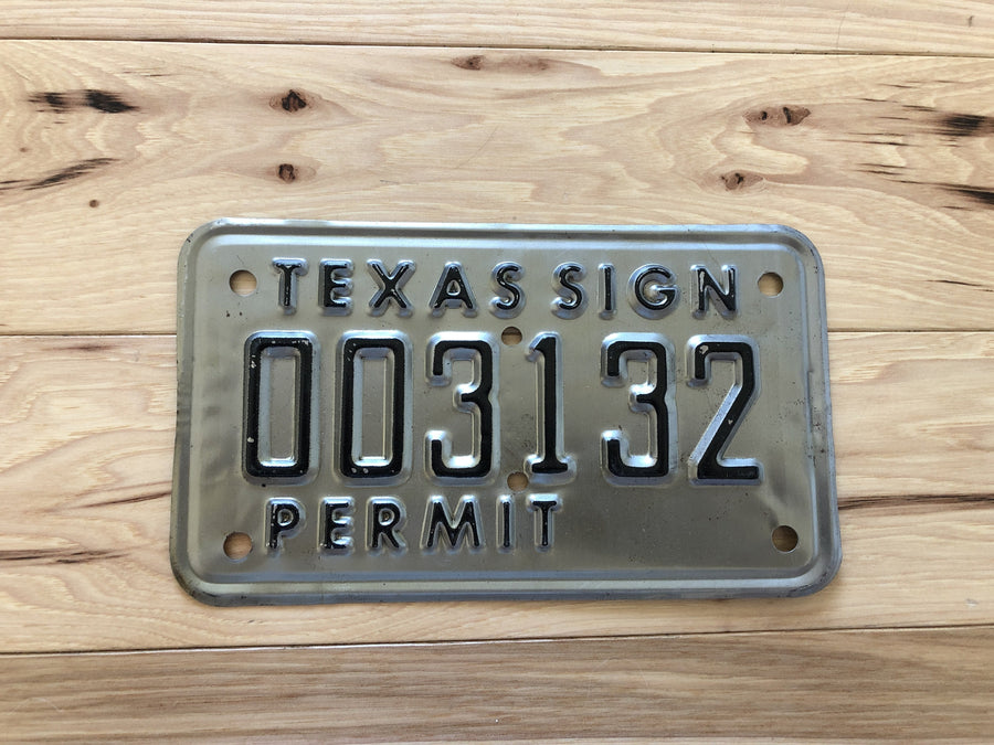 Texas Sign Permit License Plate