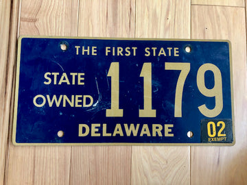 Delaware State Owned License Plate