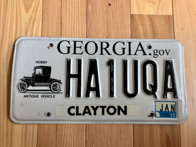 Georgia Antique Vehicle License Plate