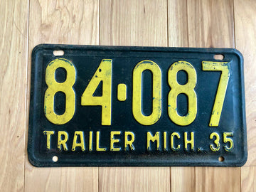 1935 Michigan Trailer License Plate