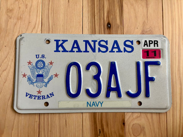 Kansas Navy Veteran License Plate