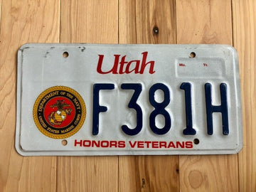 Utah Dep of Navy/ Marine Corp License Plate