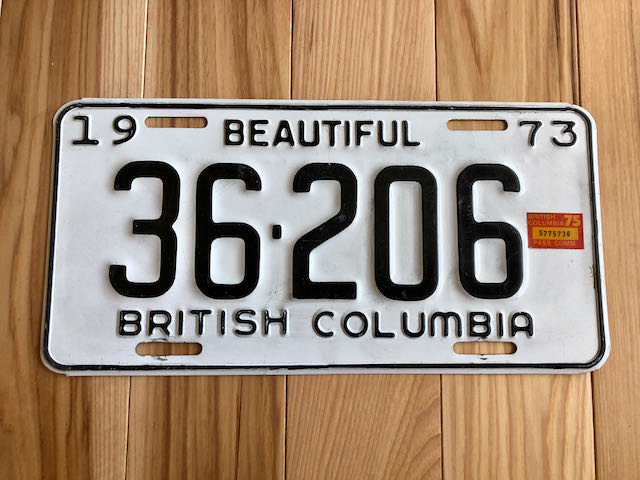 1973 British Columbia License Plate