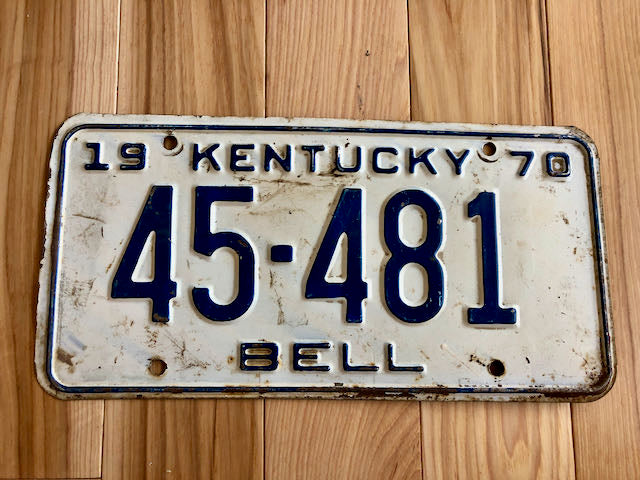 1970 Bell County Kentucky License Plate