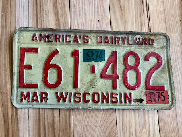 1975 Wisconsin License Plate