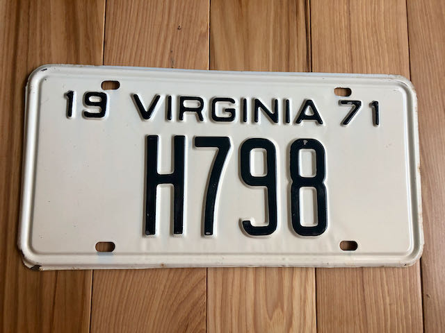 1971 Virginia License Plate