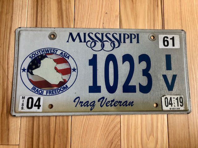 Mississippi Iraq Veteran License Plate
