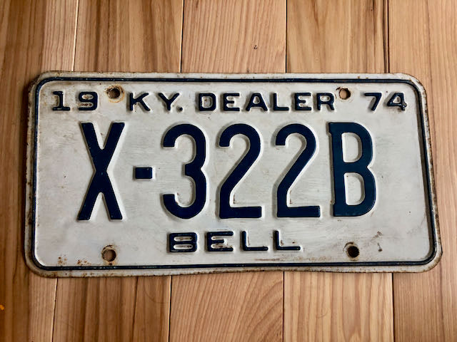 1974 Kentucky Bell County License Plate