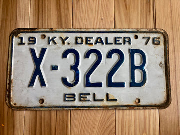 1976 Kentucky Dealer Bell County License Plate