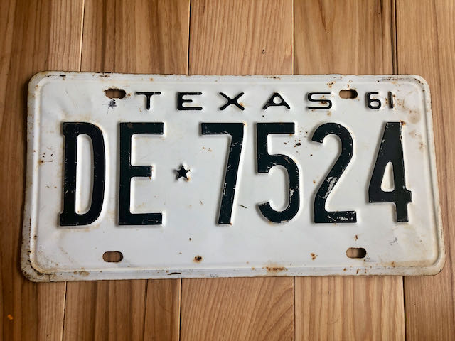 1961 Texas License Plate