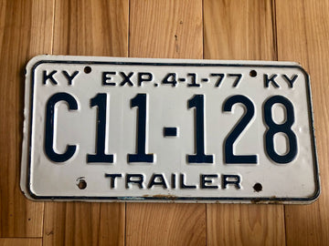 1977 Kentucky Trailer License Plate