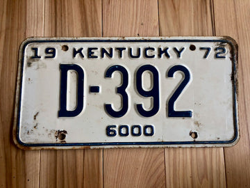 1972 Kentucky License Plate