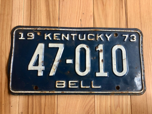 1973 Kentucky Bell County License Plate