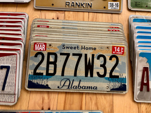 100 License Plates - 10 of Each Location Including American Samoa & Hawaii