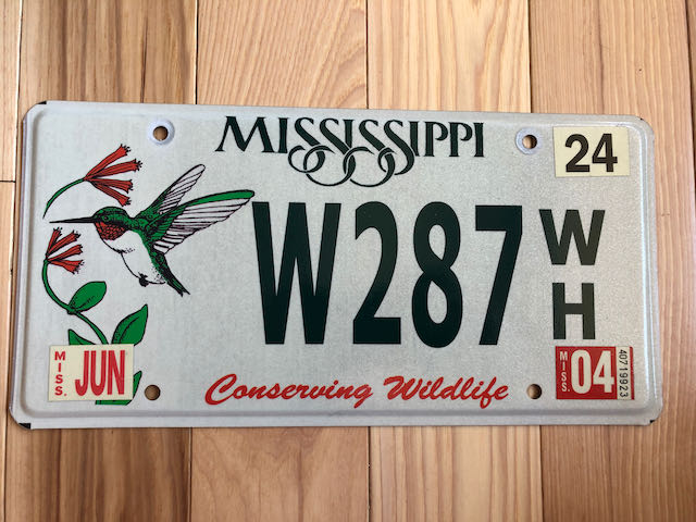Mississippi Hummingbird License Plate