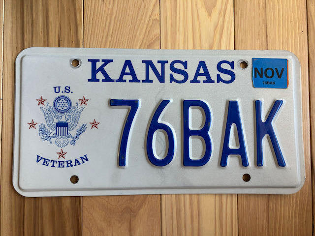 Kansas Veteran License Plate