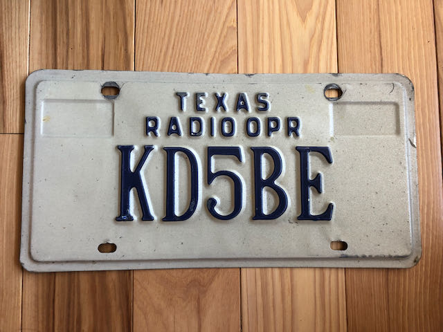 Texas Radio Operator License Plate