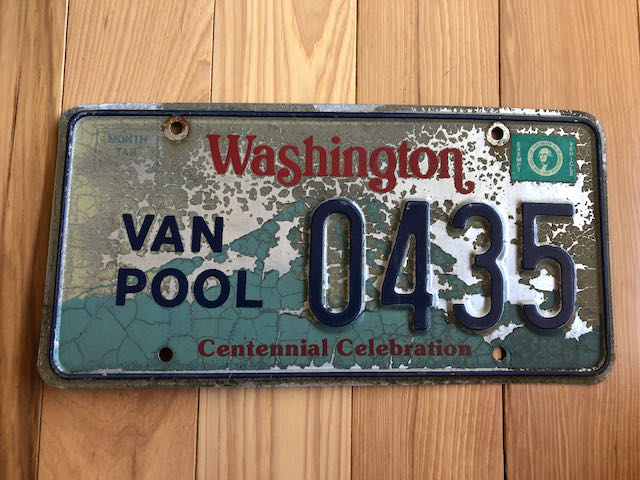 Washington Van Pool License Plate