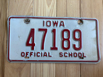 Iowa Official School License Plate