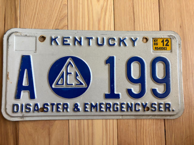 2012 Kentucky Disaster & Emergency License Plate