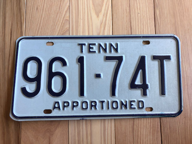 Tennessee Apportioned License Plate