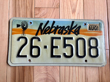 1992 Nebraska License Plate