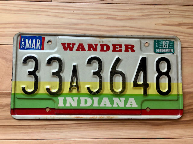 1987 Indiana License Plate