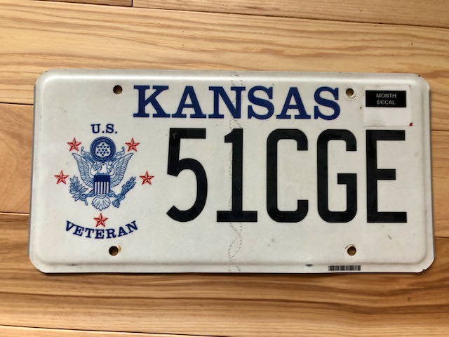 Kansas Veteran License Plate