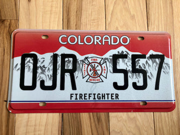 Colorado Firefighter, Hazmat, EMT, Rescue License Plate