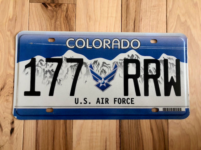 Colorado Air Force License Plate