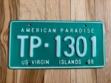 1988 U.S. Virgin Islands American Paradise License Plate
