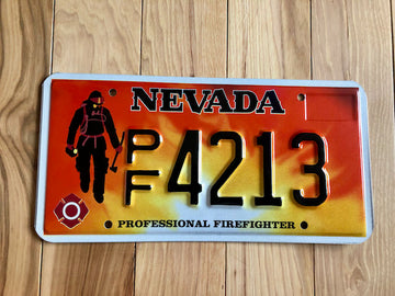 Nevada Professional Firefighter License Plate