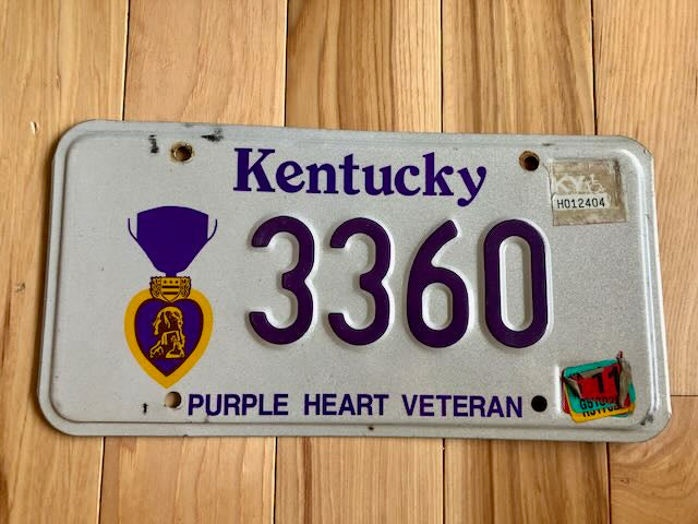 Kentucky Purple Heart Veteran License Plate