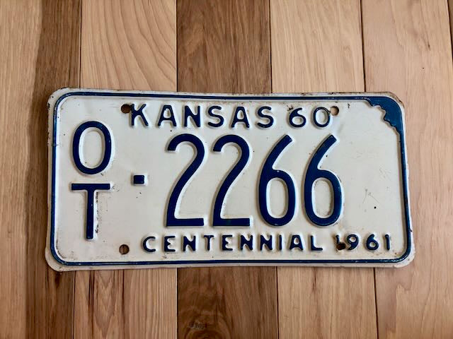 1960 Kansas Centennial License Plate