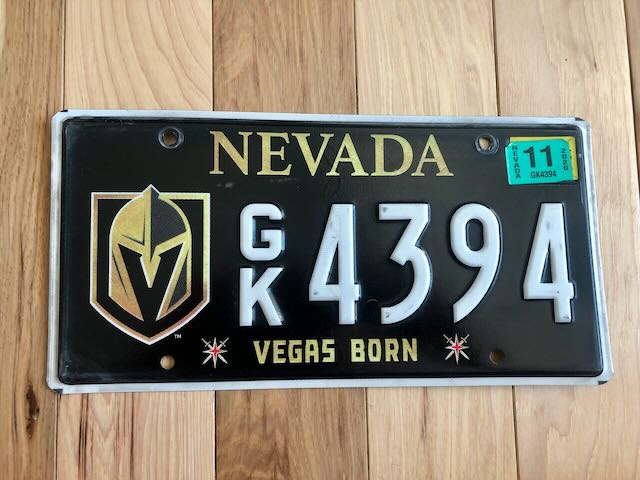 Nevada Vegas Born License Plate