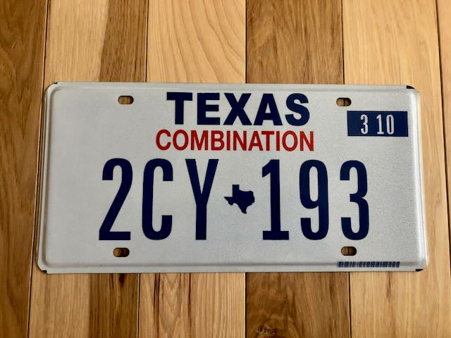 Texas Combination License Plate