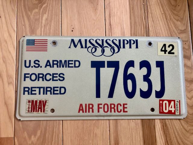 Mississippi Air Force License Plate