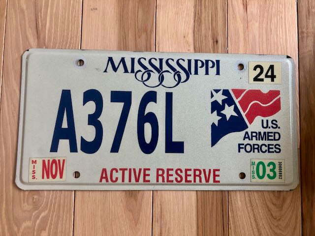 Mississippi Active Reserve License Plate