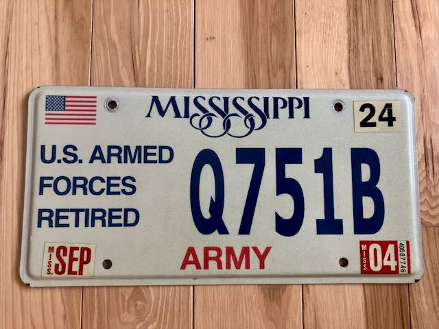 Mississippi Army License Plate