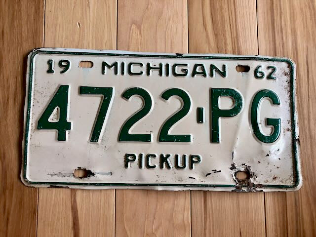 1962 Michigan Pickup License Plate