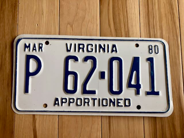 1980 Virginia Apportioned License Plate