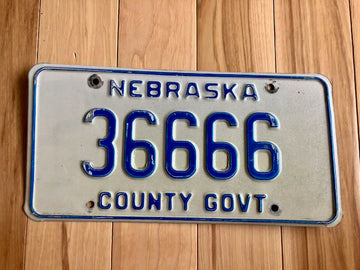 Nebraska County Government License Plate (36666)