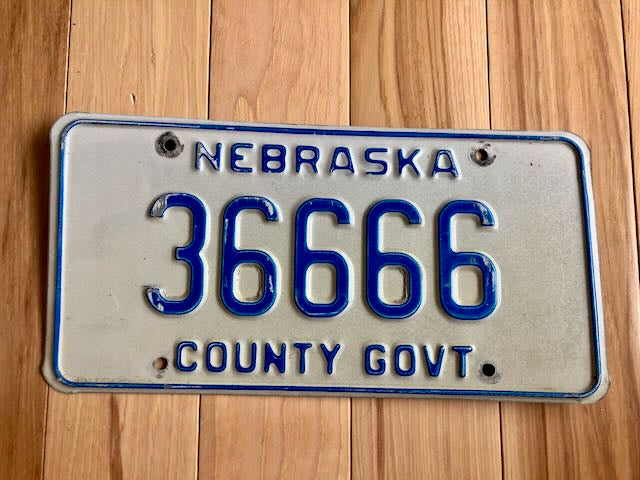 Nebraska County Government License Plate (36666)
