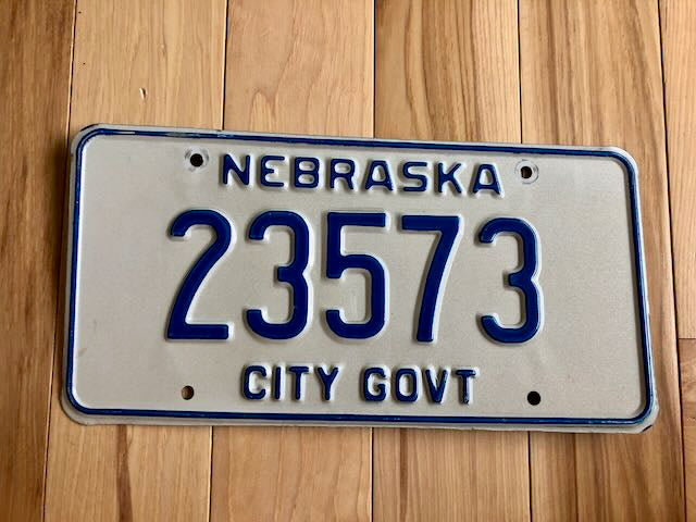 Nebraska City Government License Plate