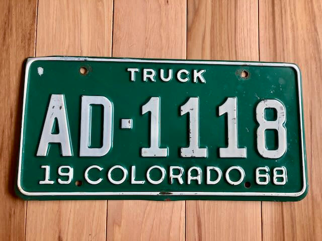 1968 Colorado Truck License Plate