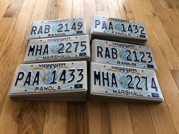 100 Mississippi License Plates in Good Condition