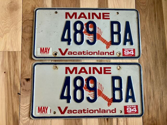 Pair of 1994 Maine Vacationland License Plates
