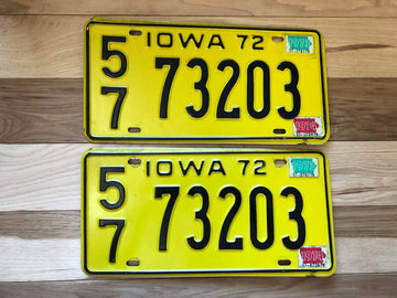 Pair of 1973/1974 Iowa License Plates