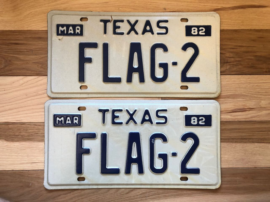 Pair of 1982 Texas Vanity License Plates RusticPlates